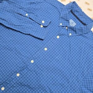Johnnie-O Hangin' Out Blue Gingham Button Down Shirt Mens Large‎
